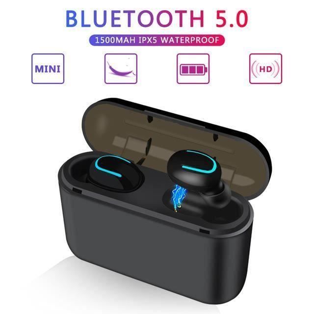 Oreillette Bluetooth Mono V5.2 Avec Micro - Son HD, Autonomie 20h, Réduction De Bruit, Pour Appels, Sport, Bureau