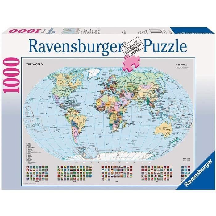 Puzzle 1000 Pièces Carte du Monde Politique Puzzle Adulte - Cdiscount ...