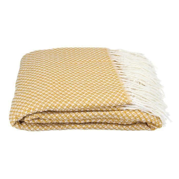 Plaid pour canape jaune - Achat / Vente pas cher