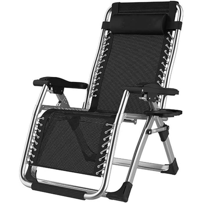 Fauteuil Inclinable Portable Chaise Longue Pliante Plage Avec Coussin Réglable Fauteuil