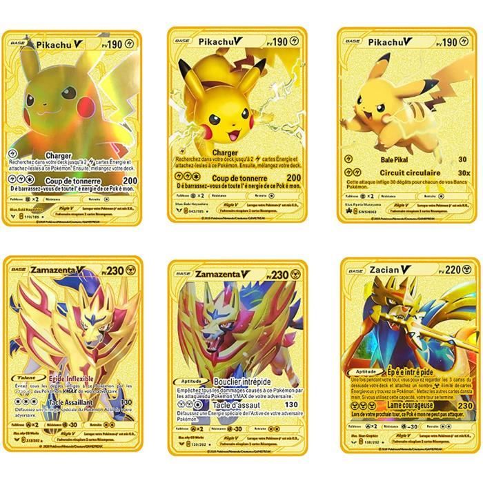 Cartes à Collectionner Pokémon 12 pcs Métal Plaqué Or Imperméables Pour Enfants