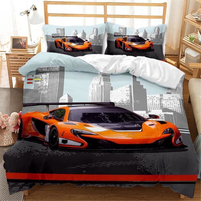 Housse de couette 140X200CM Motif voiture de course Super Sportwag Avec