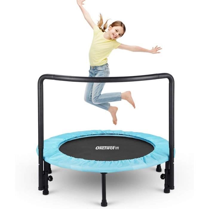 Trampoline Enfant Ø96cm Pliable - Avec Poignée Réglable Et Rembourrage Sécurité
