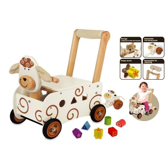 Porteur Pousseur I M TOY Pousseur porteur en bois Mouton