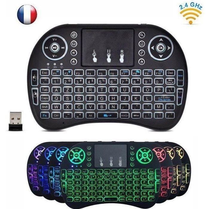 BASKER 2.4GHz Mini i8 Wireless Keyboard (AZERTY) sans Fil Air Souris Clavier Mini Clavier sans Fil Smart TV HTPC IPTV XBO X360