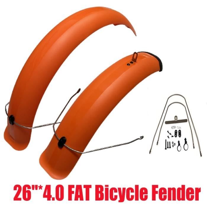 Garde boue Garde boue de velo de neige 26 pouces 4.0 velo de plage 20 pouces 4.0 Fat Bike Orange accessoires 26inch A859 Cdiscount Sport