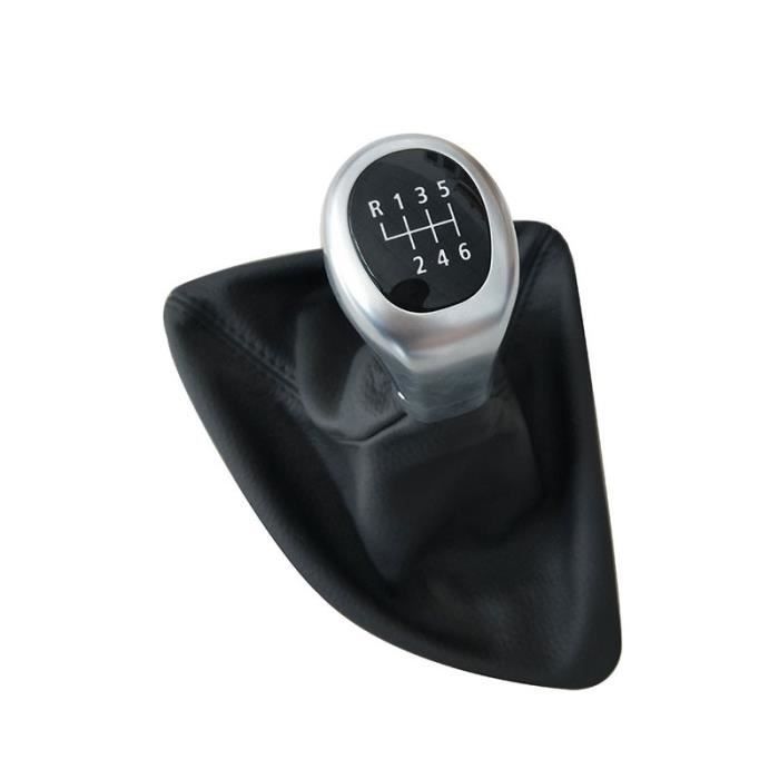 Housse Pommeau Levier De Vitesse Pour BMW Série 3 E90 E91 E92 E93 (2005-2012) - 6 Vitesses, ABS Noir/argent