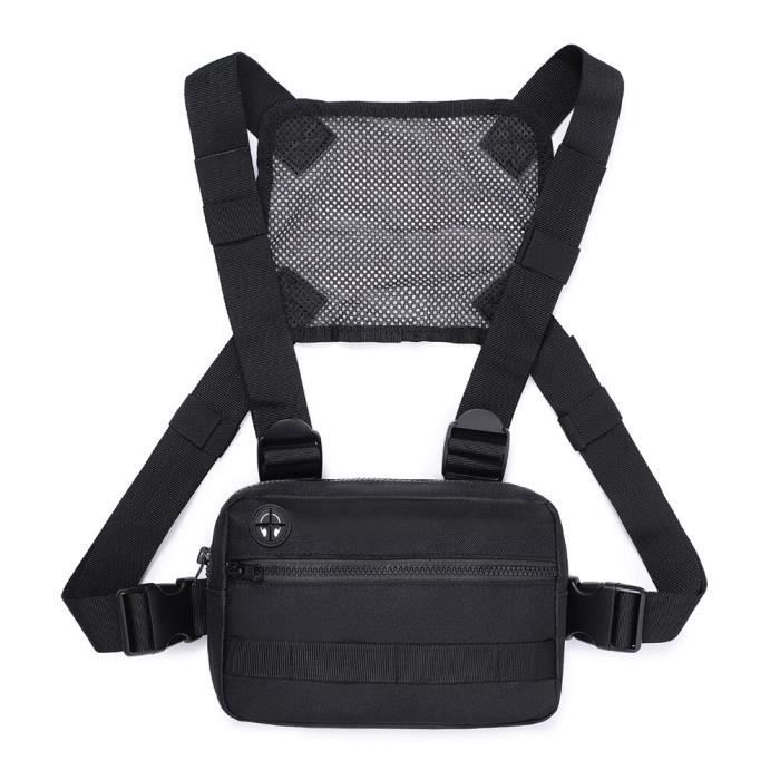 Sacoche a la mode Hip Hop avec sangles Type Black Cdiscount Bagagerie Maroquinerie