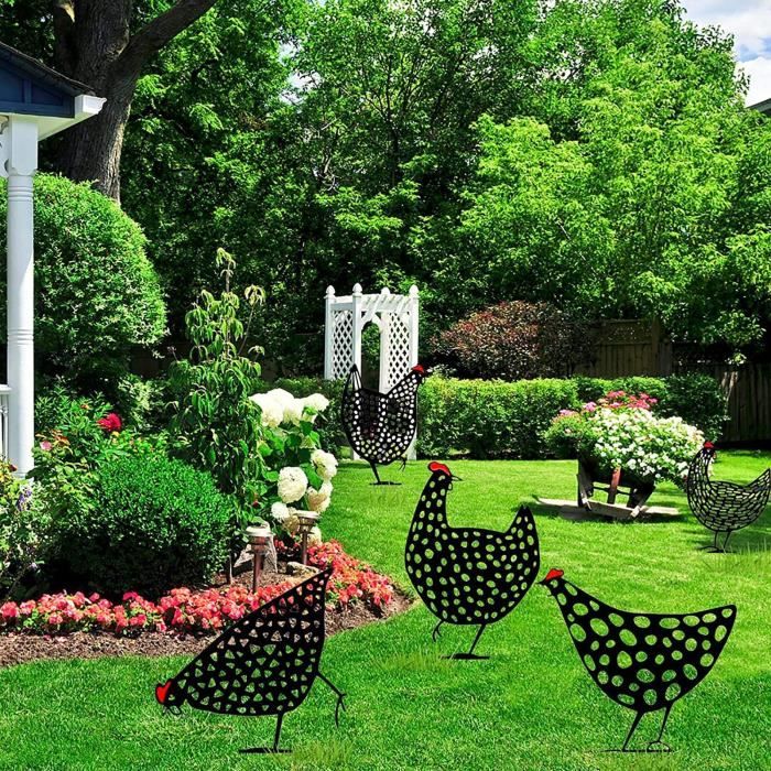 Lot De 5 Tournesols Artificiels Pour Jardin - Décoration Extérieure Piquets De Pelouse