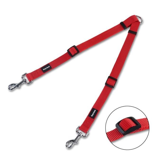 PETCOMER Laisse Double pour Chien Accouple Réglable Durable en