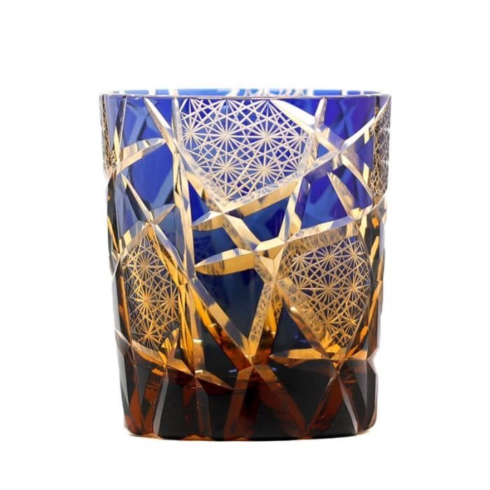 Verre à Whisky Edo Kiriko – Cristal Taillé Main Japonais, 320 Ml, Coffret Cadeau Luxe