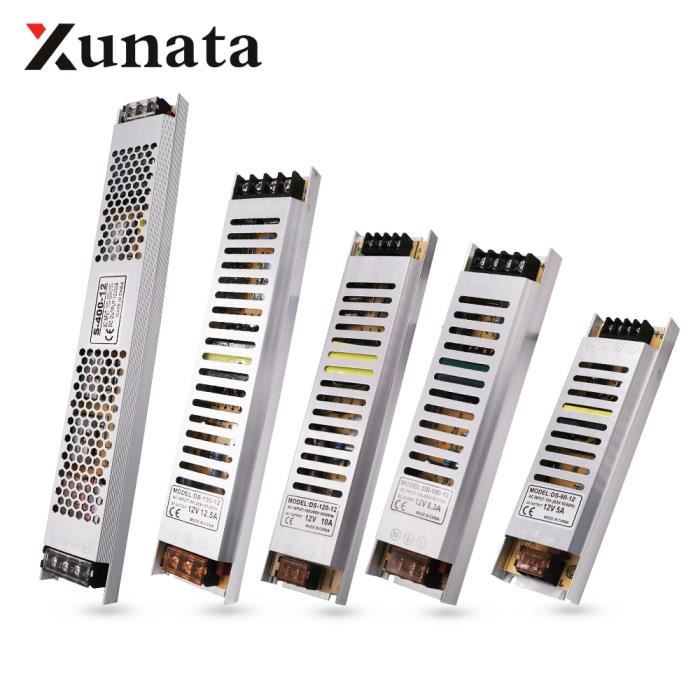 Transformateur LED 24V 60W Ultra-mince - Alimentation AC 220V Vers DC 24V/2.5A - Pour Rubans LED Et Spots - 8