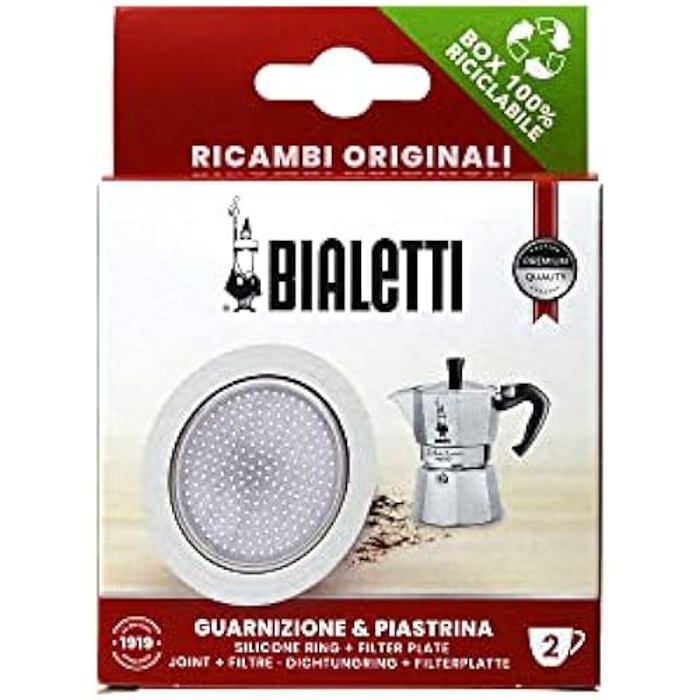 Pièces de rechange BIALETTI Moka Express 2 Tasses Joint en silicone Plaque en aluminium - vue 2