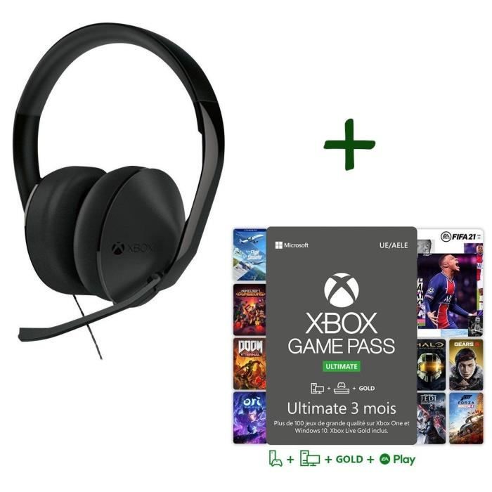 Pack Xbox Casque Stéréo Sansfil pour Xbox One et PC + Abonnement Xbox Game Pass Ultimate 3
