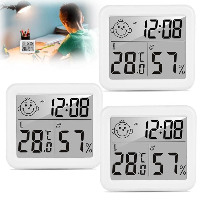 Thermomètre Hygromètre Numériques Avec 3 Capteurs ExtérieursThermomètre