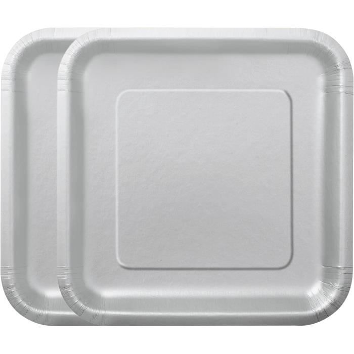 Assiette Jetable Rose WedDecor Lot De 16 Assiettes Carrées Jetables En Carton Pour Pique-nique, Mariage, Anniversaire, Fête Prénatale Et événements De Noël - 23 Cm Serviette Papier Vert