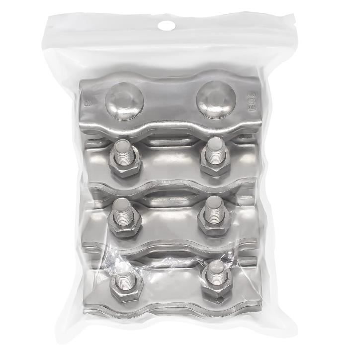 Kit 10pcs Serre-câbles Duplex M3 Acier Inoxydable Galvanisé Pour Filin Câble INOX