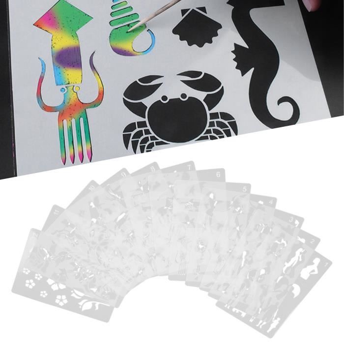 KYSUN 12 Pièces Pochoirs De Peinture Animale, Pochoirs De