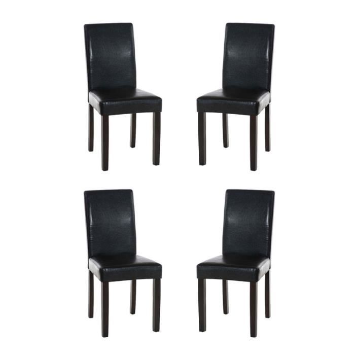 -CLP-Lot de 4 Chaises de salle à manger Ina similicuir avec pieds en Bois-Array
