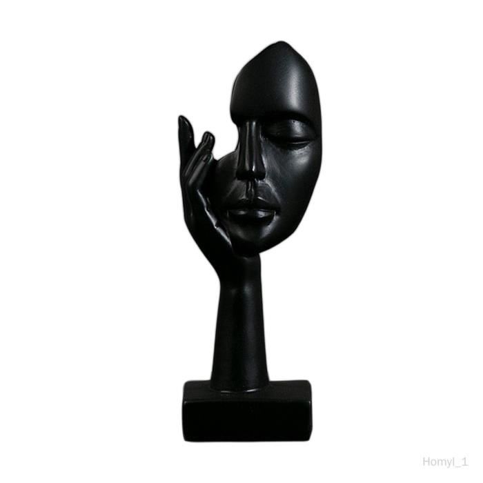 Figurine Visage Homme Bronze - Statue Décorative Résine Hauteur 30 Cm - Style Moderne & Élégant