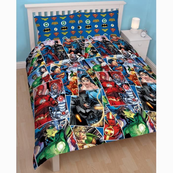 Parure De Lit Double La Ligue Des Justiciers Dc Comics - Cdiscount Maison