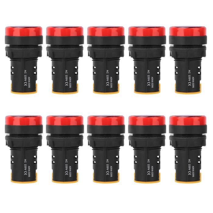 Voyants Lumineux LED Heschen - Lot De 5 - 22 Mm - Jaune - 24 VDC - IP65 - Pour Tableaux Électriques Ou Automatisme