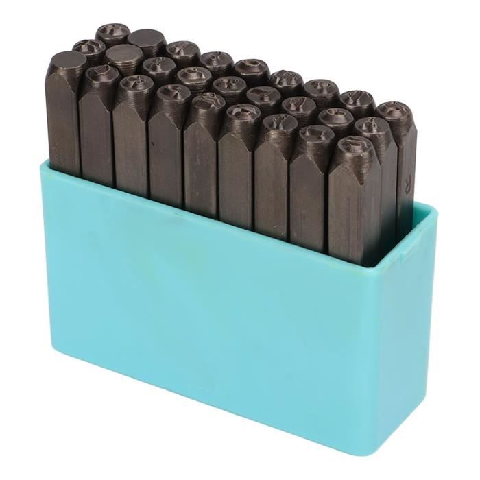Jeu De 30 Poinçons Lettres Alphabet En Métal Pour Machiniste - Ancien Robuste