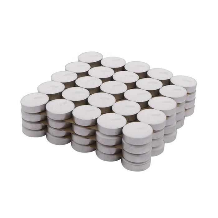 Lot De 100 Bougies Chauffe-Plat Blanches - 3 Heures De Combustion, Sans Odeur, Diamètre 3,9 Cm