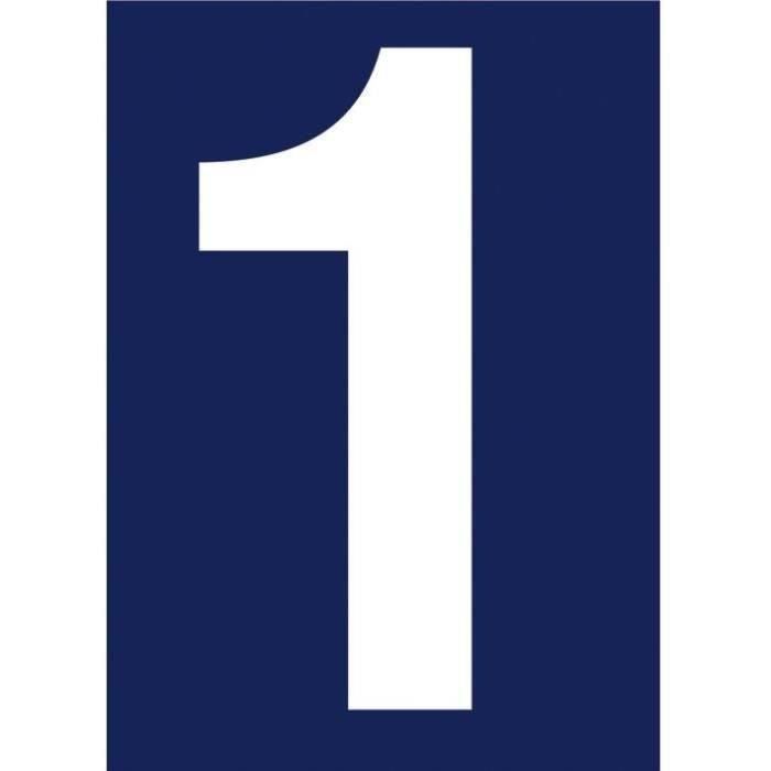Chiffre adhésif N° rue 1 sur carte