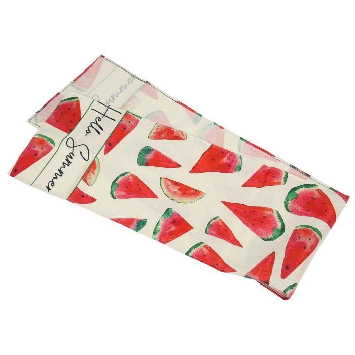 Lot De 4 Nappes De Table Pastèque Bœuf - Vert Melon - Nappe De