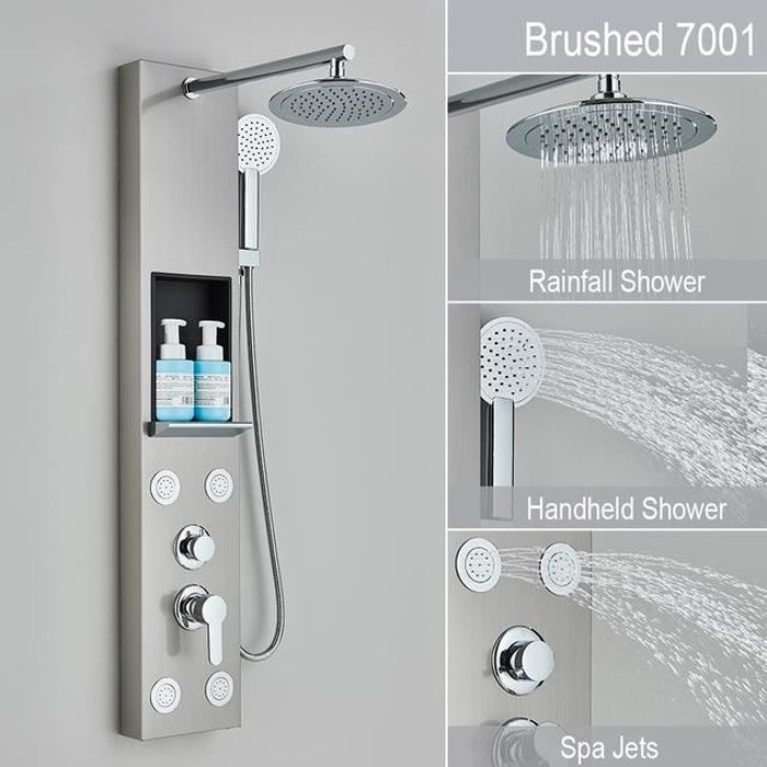 Panneau de douche avec support de rangement Ensemble de