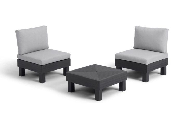 KETER - Lot 2 Fauteuils et table basse Elements - Anthracite KETER - Lot 2 Fauteuils et table basse Elements - Anthracite