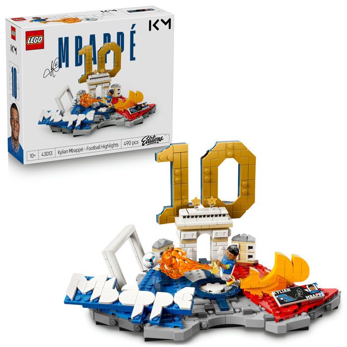 LEGO Editions 43013 Kylian Mbappé – Best Of - Jeu 10 ans - Décoration de Chambre dEnfant
