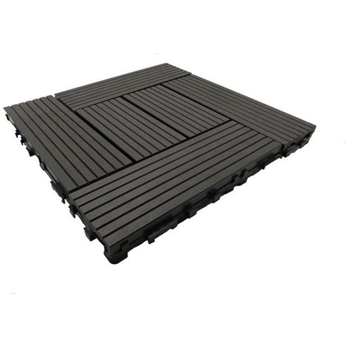 Pack Dalle De Terrasse 1m Bois Composite Classic 11 Pieces 30 X 30 Cm L 30 Cm L 30 Cm Gris Carbone Achat Vente Revetement En Planche Pack Dalle De Terrasse 1m Cdiscount