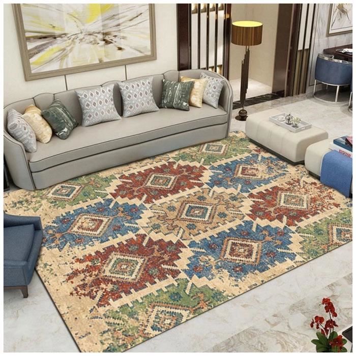 Tapis Salon VEVOR 1,5x2,1 M,Lavable Antidérapant,Poils Courts Denses Resistant Griffures Animaux Doux Confortable Style Moderne Beige 96594797