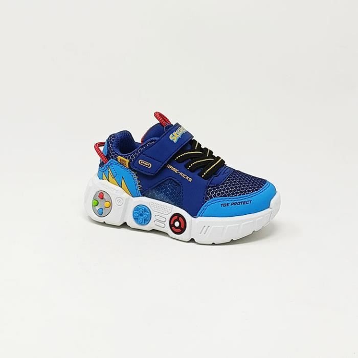Skechers Basket enfant SKECHERS GAMETRONIX bleue avec éléments de jeux électroniques en relief