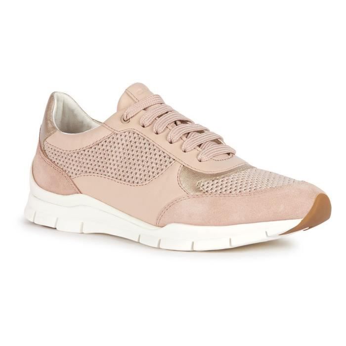 Geox Basket GEOX Femme D Sukie - Couleur Nude - Lacets - Plat