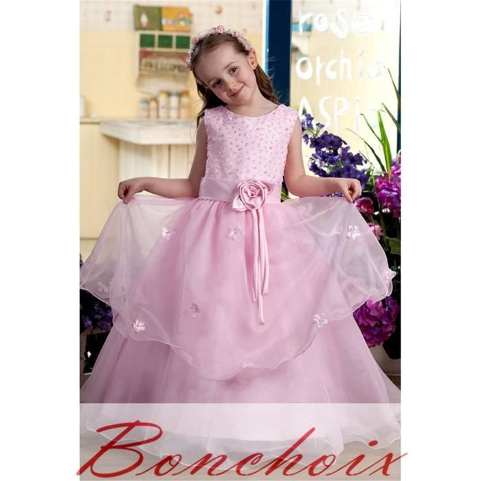 Robe De Ceremonie Mariage Fille Enfant Longue Rose Tulle Elegante 2 13 Ans Rose Achat Vente Robe De Ceremonie Cdiscount