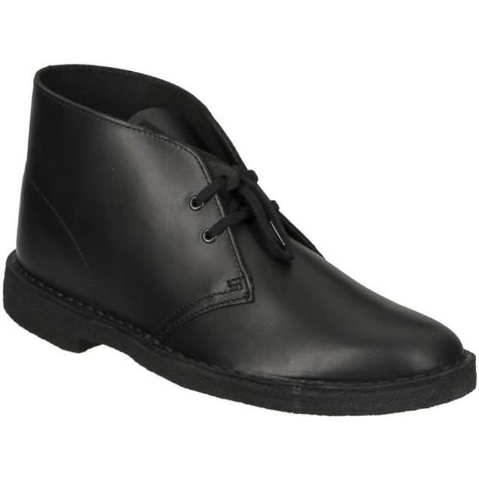 Chaussures Clarks originals Desert Boots en cuir noir pour homme.