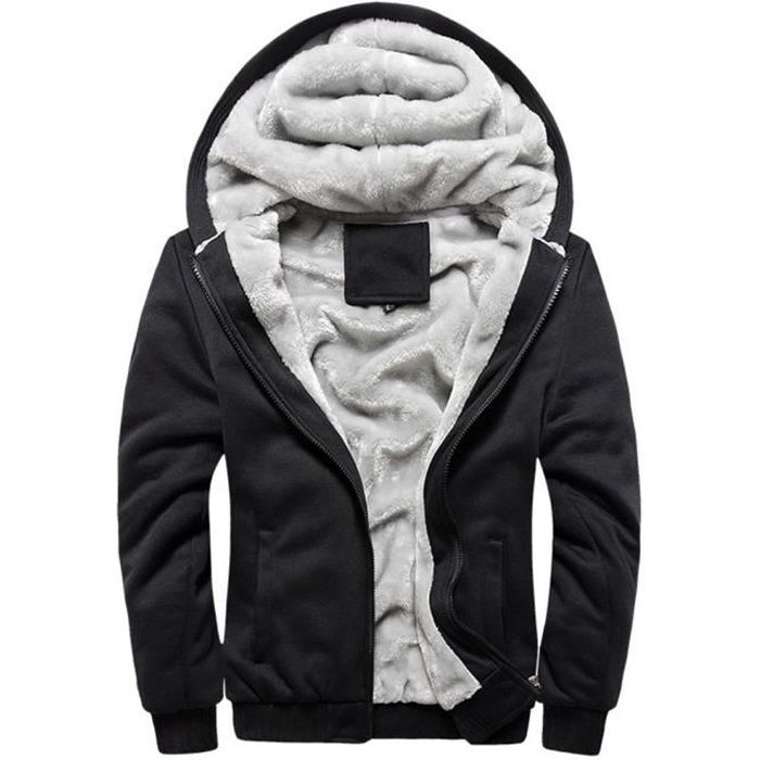 Homme Chaud Blazer paisse Veste Capuche Doubl e Polaire Veste
