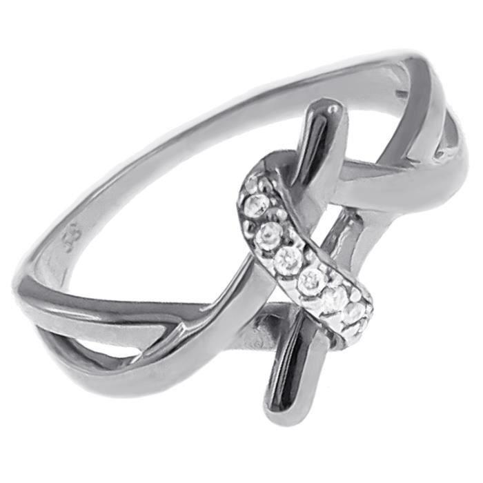 Bague En Argent 925 Ancienne Avec Oxyde De Zirconium - Bijou Vintage Occasion - Pierre Argentée