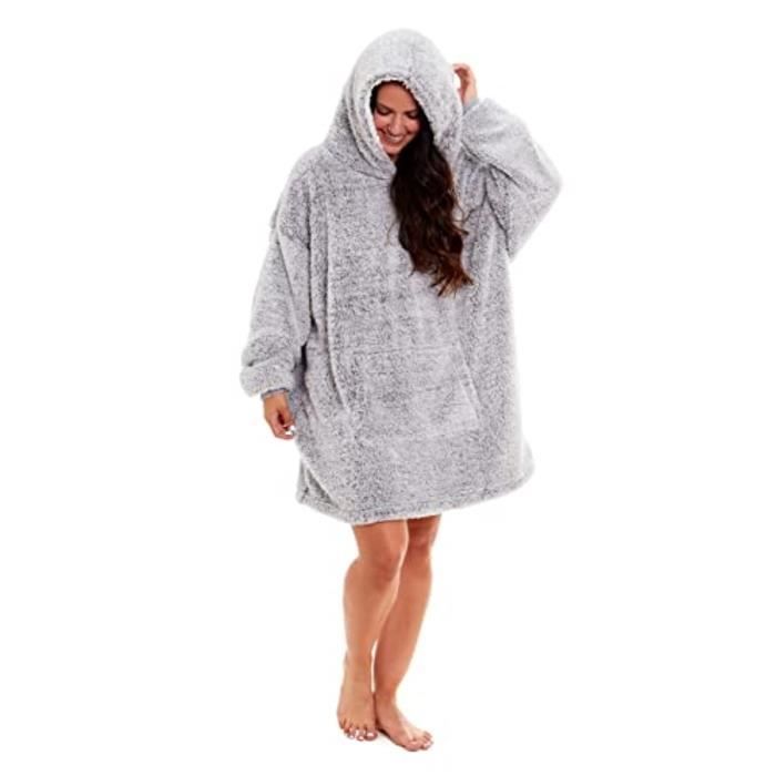 Sweat à Capuche Géant VERTAST - Doublure Sherpa Ultra Douce - Couverture Wearable Unisexe - L