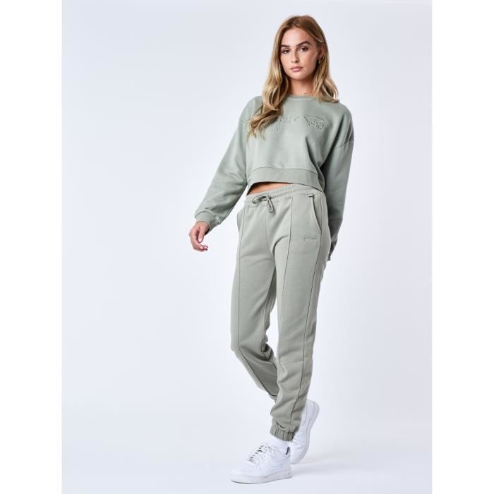 Bas de jogging basic elastique PROJECT X PARIS Femme Kaki Fitness Indoor