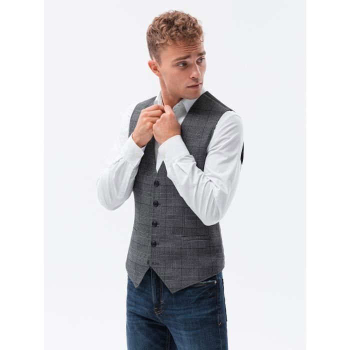 Gilet de costume Ombre Pour Homme Gris fonce Gris fonce Cdiscount Pret a Porter