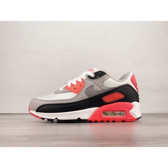 Baskets max 90 blanches et rouges pour hommes et femmes CT1685-100 ...