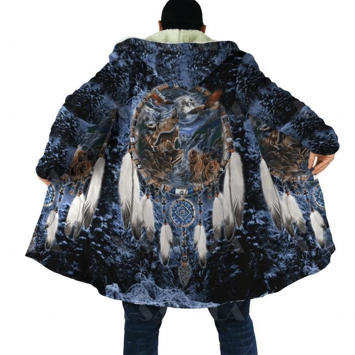 Grande Capuche Patchwork Hippie En Coton Du Népal - Imprimé Symboles Et Om, Neuve Avec étiquette