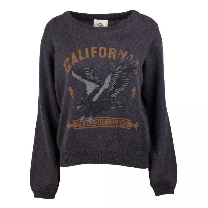 Pull col rond kr aigle california Femme FABULOUS ISLAND Gris