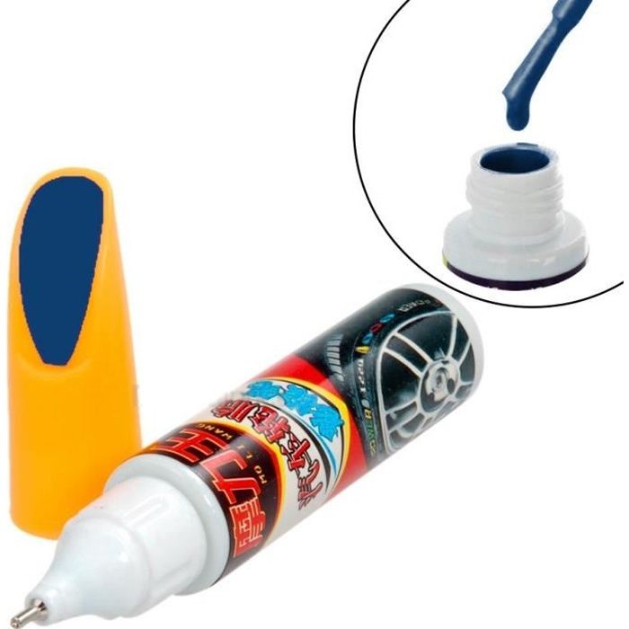 Stylo Pinceau De Retouche Peinture Bleu Moyen Pour Carrosserie