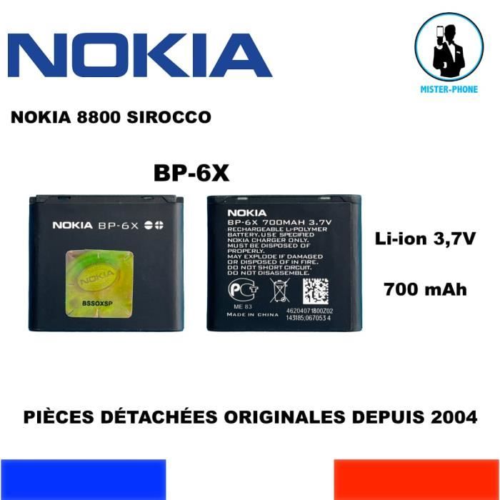 BATTERIE ORIGINALE REMPLACEMENT OEM NOKIA BP 6X 700mAh SIROCCO 8800 AKKU ACCU