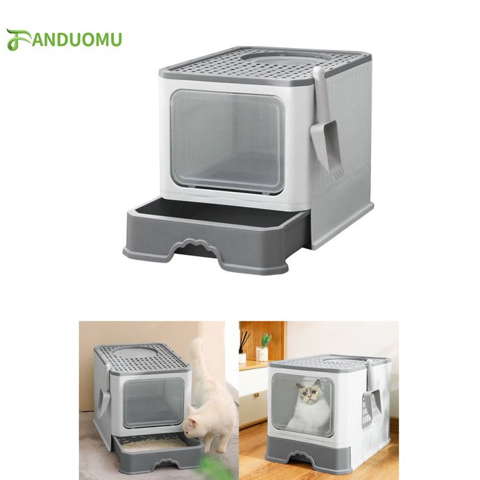 Meilleurs prix pour Bac Litière Chat Maison de Toilette pour Chats Anti Odeur Caisse Litière Fermée Grande Taille avec Filtre Tiroir et Pelle Vert